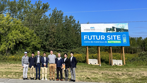 thumbnail NMG’s leadership team hosts representatives from Panasonic Energy on a tour of the Company’s site for its future Bécancour battery material plant. (Photo: Business Wire)