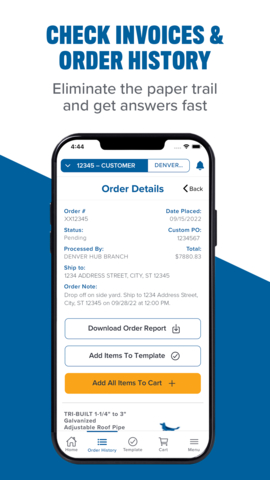 Check invoices & order history with Beacon's mobile app. (Graphic: Business Wire)
