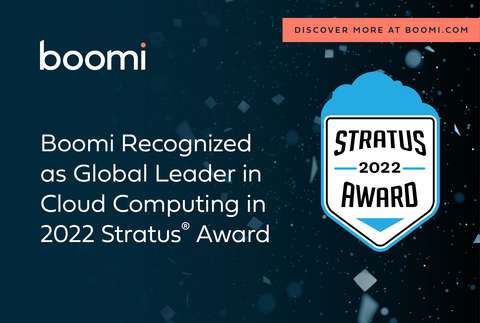 Boomi was recognized as a Global Leader in Cloud Computing at the 2022 Stratus® Awards (Image: Business Wire)