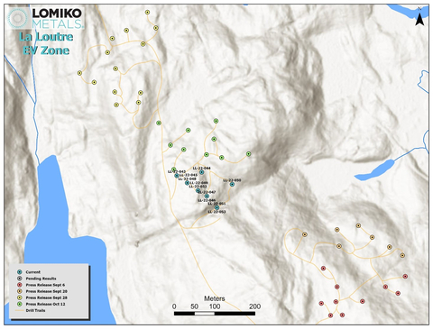 original Figure 1 : Emplacement des trous de forage de la zone VE (Graphic: Business Wire)
