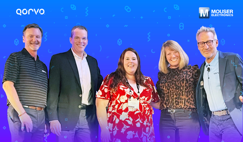 original Representatives from Qorvo and Mouser. From left: Eric Creviston, Dave Fullwood, Sandy Mayes, Kristin Schuetter and Chris Lepiane. (Photo: Business Wire)