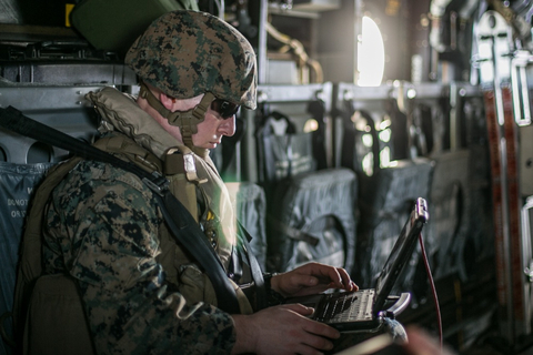 U.S. Marine operating communications equipment (Photo: Business Wire)