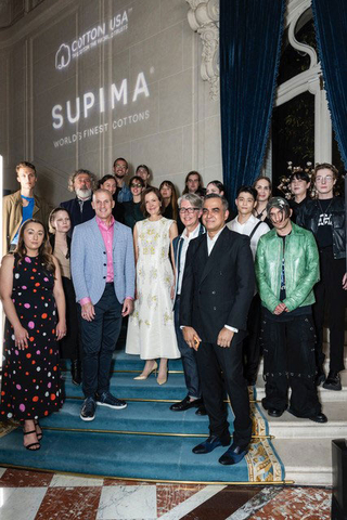 From top left to right : Alix Habran Jensen (Finalist of the International Festival of Fashion, Photography and Accessories, Hyères 2022), Jean-Pierre Blanc (Founder of International Festival of Fashion, Photography and Accessories, Hyères), Antonia Schreiter, Fernando Miró, Tim Suessbauer, Alizée Loubet, Lora Sonney, Juha Vehmaanperä, (Finalists International Festival of Fashion, Photography and Accessories, Hyères 2022), Candice Tianyu, (finalist Supima Design Competition 2022), Jenny Hytönen (Winner of the Grand Prix of the jury Première Vision and Public Prize of the International Festival of Fashion, Photography and Accessories, Hyères 2022), Chan Kyoo Hwang (finalist of the Supima Design Competition 2022), Niccolò Pasqualetti (designer), Taku Yhim (winner of the Supima Design Competition 2022), Charles de Vilmorin (designer), Paige Geist (Marketing Manager Supima), Sini Saavala (Finalist of the International Festival of Fashion, Photography and Accessories, Hyères 2022), Marc Lewkowitz (President & CEO Supima), Denise Campbell Bauer (US ambassador to France), Buxton Midyette (VP Marketing & Promotions Supima), Bibhu Mohapatra (designer), Valentin Lessner (Winner of the 19M métiers d’Art Prize and Mercedes-Benz Sustainability Prize of the International Festival of Fashion, Photography and Accessories, Hyères 2022) (Photo: Business Wire)