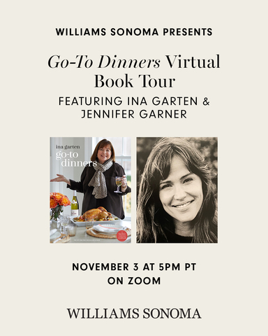 Williams Sonoma Hosts Ina Garten Virtual Cookbook Event with Jen Garner on November 3rd