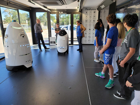 Students from a Houston area STEM school visit the Robot Roadshow. (Photo: Business Wire)