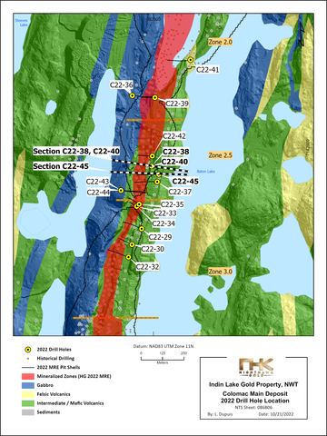 Figure 3 – Colomac Main Deposit – Local Map of the Drill Hole Locations (Graphic: Business Wire)