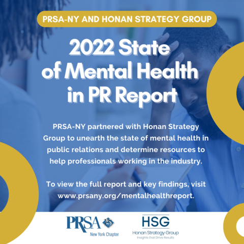 PRSA-NY 2022 State of Mental Health in PR Report (Graphic: Business Wire)