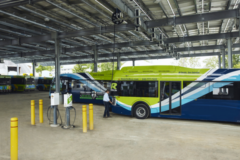 The Mobility House celebrates the energizing of Montgomery County's microgrid-powered electric transit buses and integration with the company's charge management system. (Photo: Business Wire)