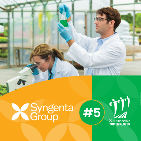 Syngenta Group ranking n°5 at Science Top Employer 2022 (Photo: Business Wire)