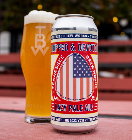 Tennessee Brew Works & Yakima Chief Hops Create Beer To Honor Veterans. Hopped & Devoted hazy pale ale, ABV 5.2%, IBU 20, is a very easy drinker, with emphasis on fruity and citrus notes. It features the 2022 Veterans Blend from Yakima Chief Hops. (Photo: Business Wire)