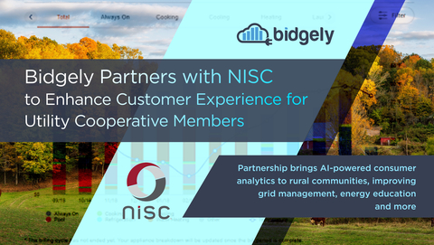 National Information Solutions Cooperative (NISC) integrates Bidgely’s AI-powered energy insights into service offering to advance innovation efforts for utility cooperative members. (Graphic: Business Wire)