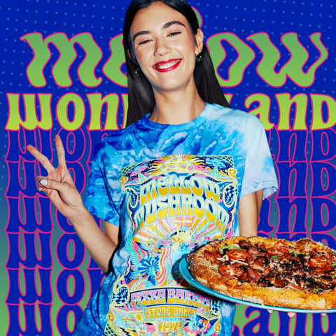 Mellow Mushroom has launched a newly designed menu at all 160+ restaurants that is a colorful combination of ultramodern and retro. The menu cover art was created by Florida artist Joshua Noom and pays homage to previous design elements used by Mellow Mushroom on t-shirts, advertising, and menu design. (Photo: Business Wire)