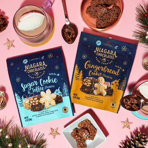NEW Niagara Chocolates Sugar Cookie and Toffee Clusters and Gingerbread Cookie Clusters invoke cherished childhood holiday memories and flavors (Photo: Business Wire)