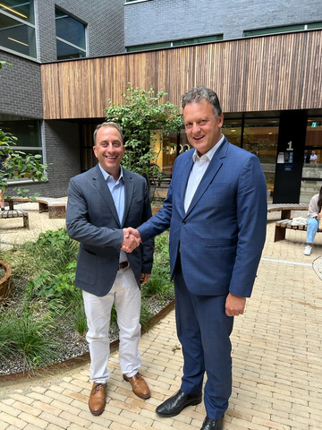 Tony Wibbeler, CEO & Founder, Bolder Industries (left) and Jan Parys, General Manager of Antea Group Belgium (right) meet to discuss the Bolder Industries Belgium project. (Photo: Business Wire)