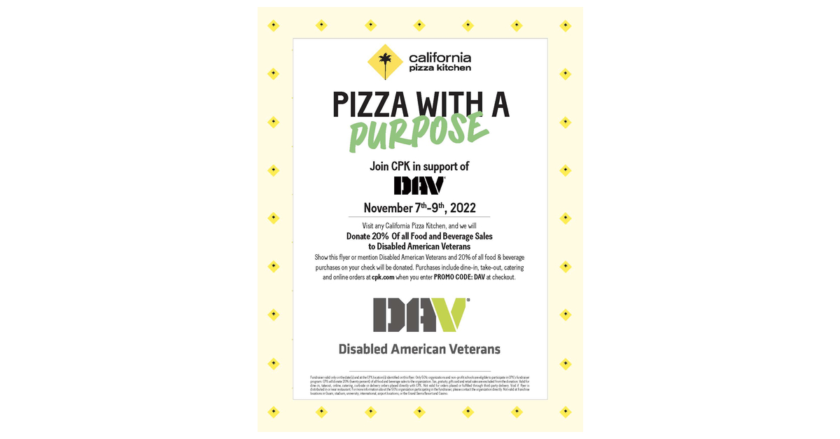 California Pizza Kitchen Thanks Our Nation’s Veterans and Active