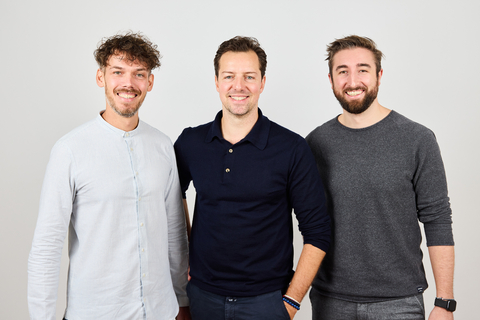 Felix van de Sand, Managing Director COBE, Fabian J. Fischer, CEO of Etribes Group, and Daniel Wagner, also Managing Director COBE (from left to right) are happy both companies have merged. (Photo: Business Wire)