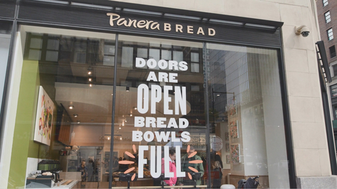 Exterior of Panera Bread’s newest cafe at Hearst Tower in New York City (Photo: Business Wire)