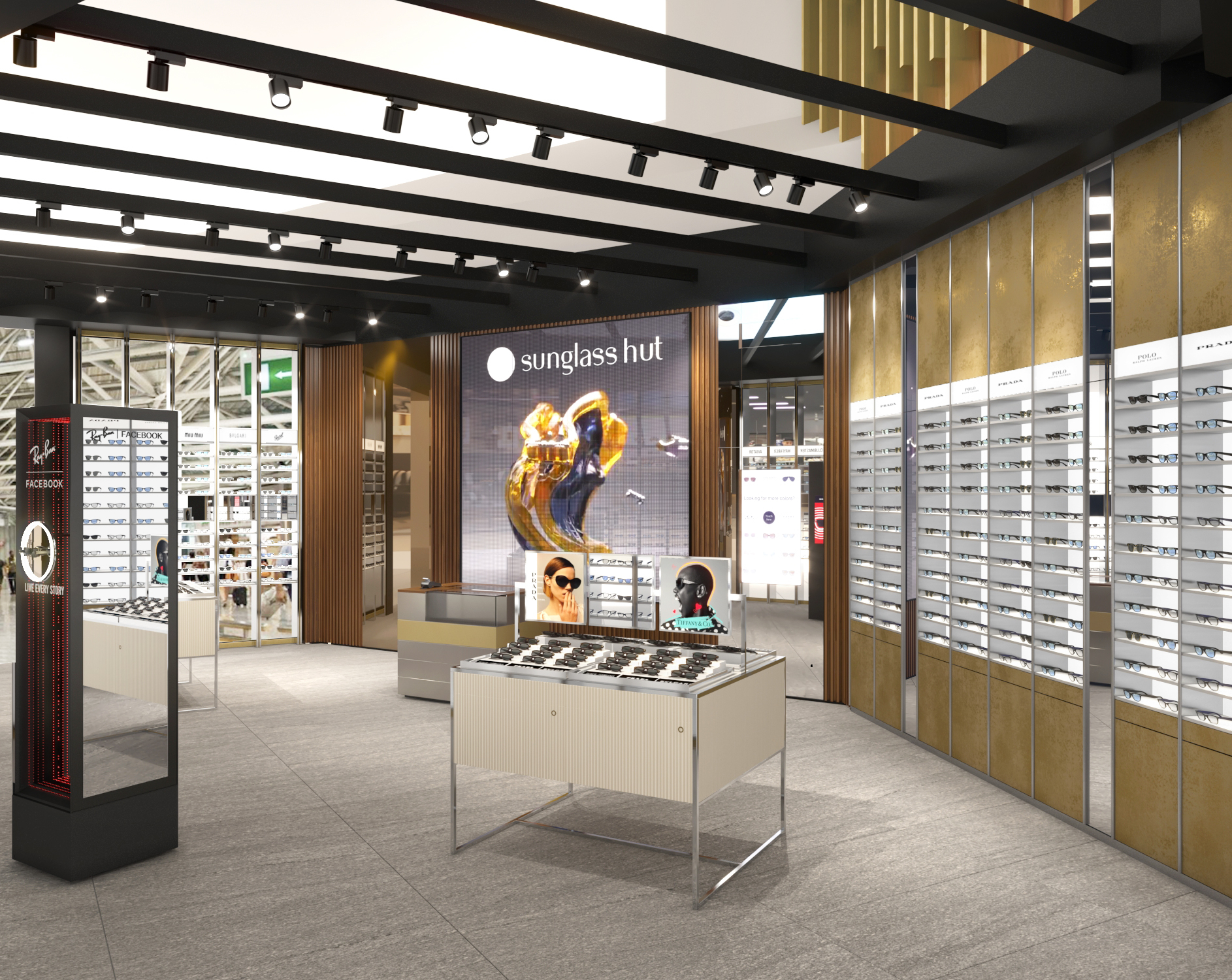 A Display of Prada Eyewear, Tiffany & Co., and Dolce & Gabbana Sunglasses  at Sunglass Hut Retail Store at a Mall Editorial Photography - Image of  dolce, gabbana: 174249922