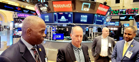 L to R: Howard Anthony Lewis, Board Member Hamilton Reserve Bank; Jourdan Frain, Rosenblatt Global Advisors; Anthony Gajor, Executive Vice President /Global Business Development, Hamilton Reserve Bank. The executives were meeting at the New York Stock Exchange. (Photo: Business Wire)