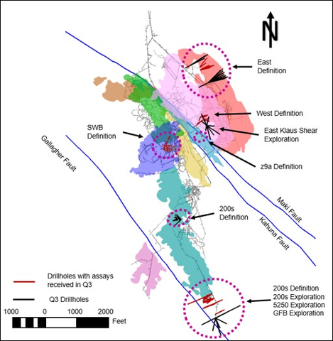Figure 1: Plan view showing drilling locations and areas where assays have been received in relation to the multiple ore zones at Greens Creek (Graphic: Business Wire)