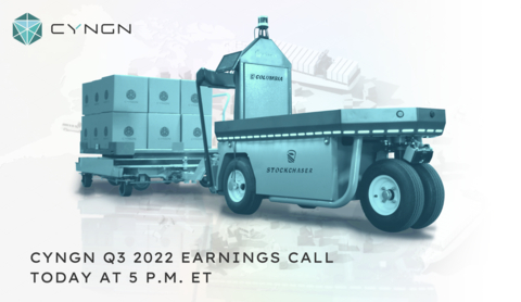 original Cyngn announces its financial results for the third quarter and nine months ended September 30, 2022, after the close of the stock market on November 9, 2022. The Company is also hosting its earnings call that same day. Source: Cyngn