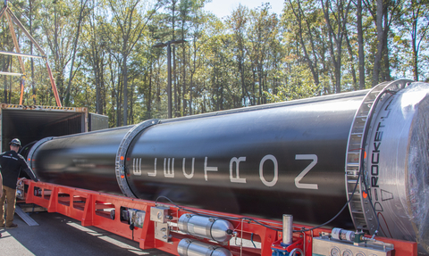 Rocket Lab's Electron launch vehicle arrives at Launch Complex 2 in preparation for a December 7 launch window. (Photo: Business Wire)