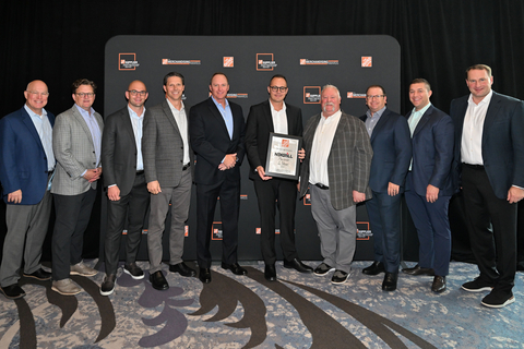 original Leadership from Nexgrill and The Home Depot at the retailer’s annual Supplier Partnership Meeting. From left to right: Ted Decker, Billy Bastek, Bob Moffat, Ramsay Hawfield, Roger Williams, André de Beer, Ken Johnson, Jim Recore, Joe Downey and Jeff Kinnaird. (Photo: Business Wire)