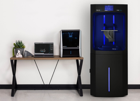 The industrial NXE 400Pro and XiP desktop 3D printer both use Nexa3D's patented Lubricant Sublayer Photo-curing technology, a type of masked stereolithography capable of much faster print speed. (Photo: Business Wire)