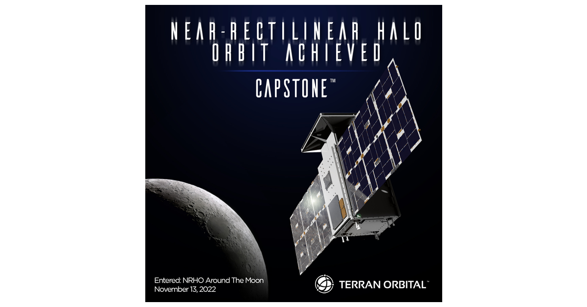 Making History: Terran Orbital-Developed CAPSTONE Enters NRHO Around ...