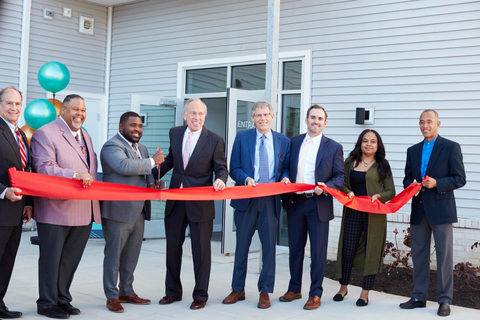Local officials and representatives from The NRP Group and University Settlement celebrate the grand opening of 5115 at The Rising, an affordable housing community located in the Broadway-Slavic Village neighborhood of Cleveland (Photo: Business Wire)