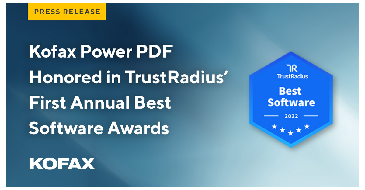 Kofax Earns Three TrustRadius 2022 Best Software Awards | Business Wire