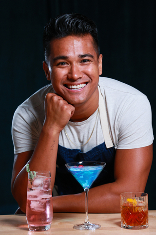 Jordan Andino with Allstate Good Sips mocktails to promote safe driving. (Photo: Business Wire)