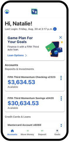 New Fifth Third Bank mobile app. (Photo: Business Wire)