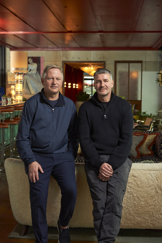 Nick Jones (left), Founder of Soho House, stepped down as CEO of Membership Collective Group and was succeeded as CEO by current President Andrew Carnie (right). Its Q3 earnings were announced today. (Photo: Business Wire)