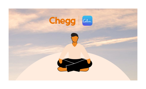 Chegg Study Pack users will gain free access to Calm Premium’s subscription service with hundreds of hours of content in seven languages. (Graphic: Business Wire)