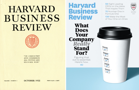 original HBR’s first and most recent covers (Photo: Business Wire)