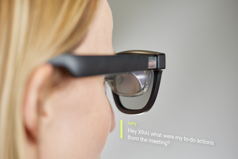 XRAI glass converts audio into visuals allowing a pair of smart AR glasses to turn speech into subtitles, in real-time (Photo: Business Wire)
