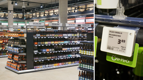 Hanshow's electronic shelf labels (ESLs) installed at Jumbo (Photo: Business Wire)