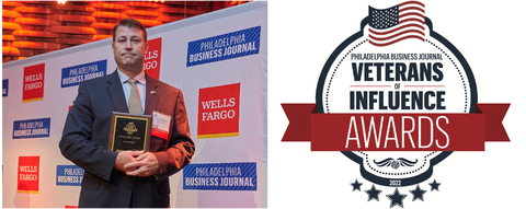Bancroft Capital CEO Cauldon Quinn accepts his award as a Veteran of Influence from the Philadelphia Business Journal. (Photo: Business Wire)