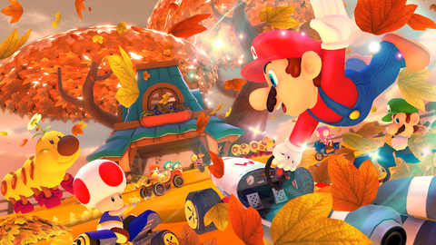 Eight more courses are bringing festive fun to the Mario Kart 8 Deluxe game with the Mario Kart 8 Deluxe – Booster Course Pass DLC for the Nintendo Switch system on Dec. 7! The Wave 3 courses include Wii Maple Treeway – Leap through the fall foliage and race across massive trees on this course from Mario Kart Wii. (Graphic: Business Wire)