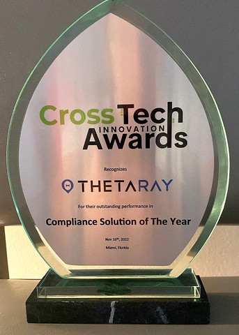 CrossTech Compliance Solution of the Year award goes to ThetaRay (Photo: Business Wire)