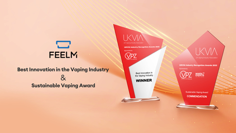 thumbnail FEELM won the UKVIA Best Innovation Award and the Sustainable Vaping Award commendation. (Photo: Business Wire)