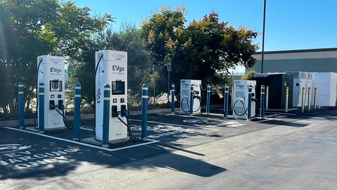 EVgo public fast charging station at Marina Square Shopping Center in San Leandro, California. (Photo: Business Wire)