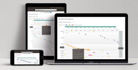 thumbnail Cirium's new Ground Events feature shows how Air France redesigned the cabins of all 15 of its Airbus A330 fleet. (Photo: Business Wire)