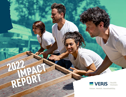 We are pleased to share Veris Wealth Partners’ 2022 Impact Report. Offering an array of data and stories that illustrate the impact of our investments and our firm’s operations, this report demonstrates our investment themes in action while detailing the results of our work in shareholder activism, our efforts to dismantle obstacles to diversity, equity, inclusion, and belonging within our firm and across our industry, and much more. (Graphic: Business Wire)