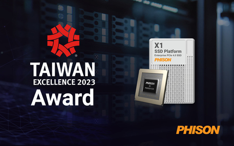 Phison Enterprise PCIe 4.0 X1 SSD Solution Awarded 2023 Taiwan Excellence (Graphic: Phison)