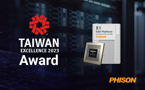 original Phison Enterprise PCIe 4.0 X1 SSD Solution Awarded 2023 Taiwan Excellence (Graphic: Phison)