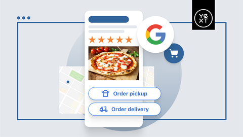 Yext has added functionality that will allow restaurant brands to manage pickup and delivery options on their Google Business Profiles. (Graphic: Yext)