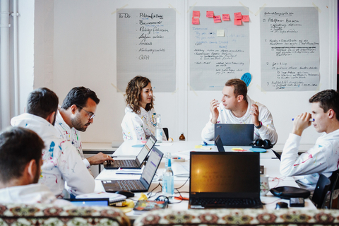 Using creative thinking to move ideas forward: The project teams discuss their approaches. (Photo: Business Wire)