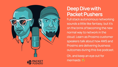 thumbnail Join us at Topgolf for a live podcast with PacketPushers as Prosimo customers explains how AWS and Prosimo are driving success in multicloud and leading to positive business outcomes. Wed. Nov. 30 from 4-7 pm. (Graphic: Business Wire)